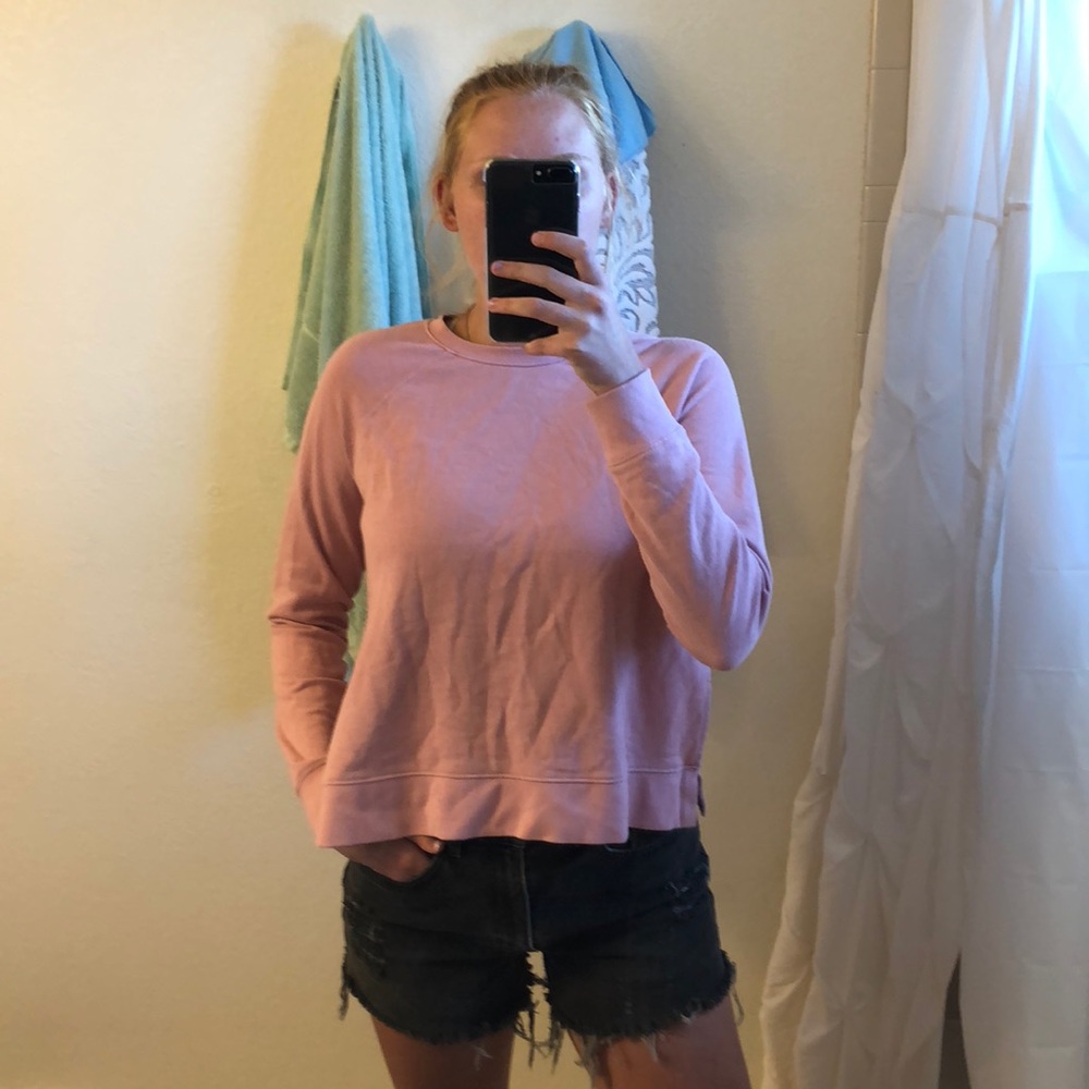 Nude pink cropped sweatshirt